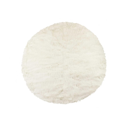 Homeroots 6 in. Circular Fur Rug - Diameter Off White 317207